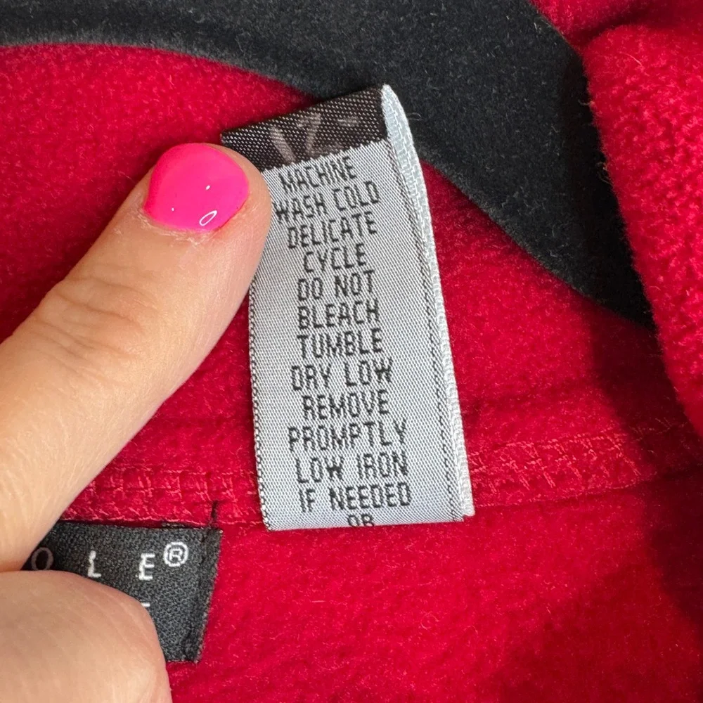 Carole Little Women's Red‎ Fleece Button Front Jacket Coat Collared